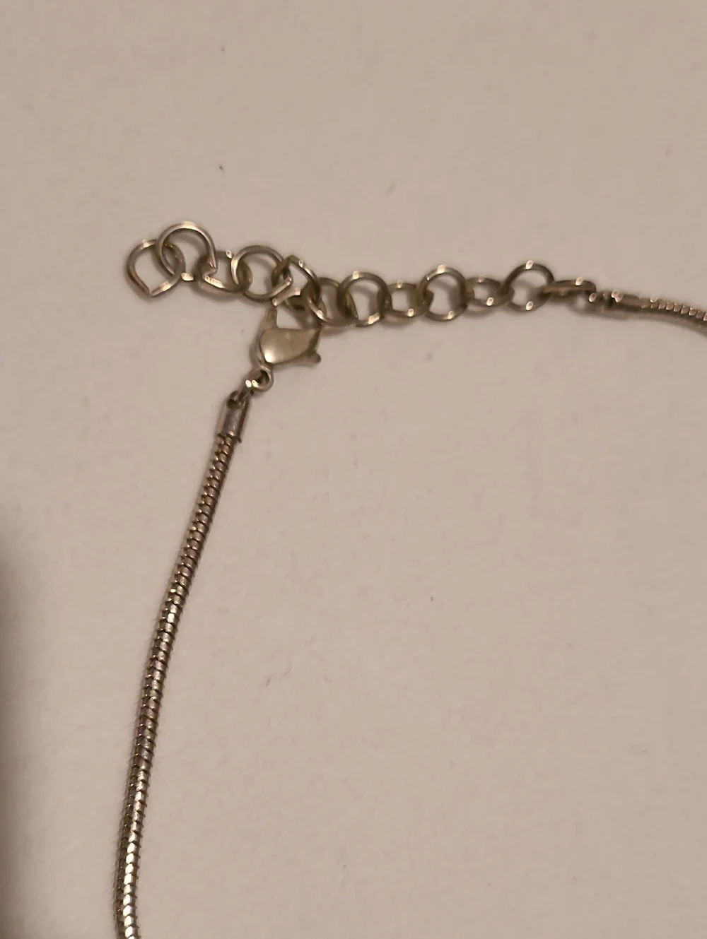 Vintage Liz Claiborne Cabochon Necklace Silver Tone Snake Chain